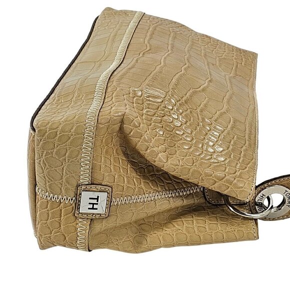 TOMMY HILFIGER Y2K Retro Tan Faux Croco Embossed Shoulder Bag - Picture 8 of 15